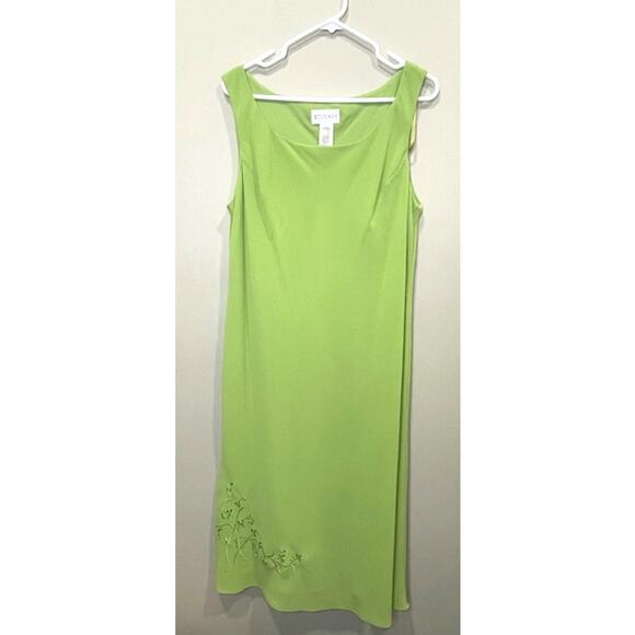 Studio I Vintage Style 2-Peice Lime Green Dress Lightweight Women's Sz 18 - Picture 3 of 10